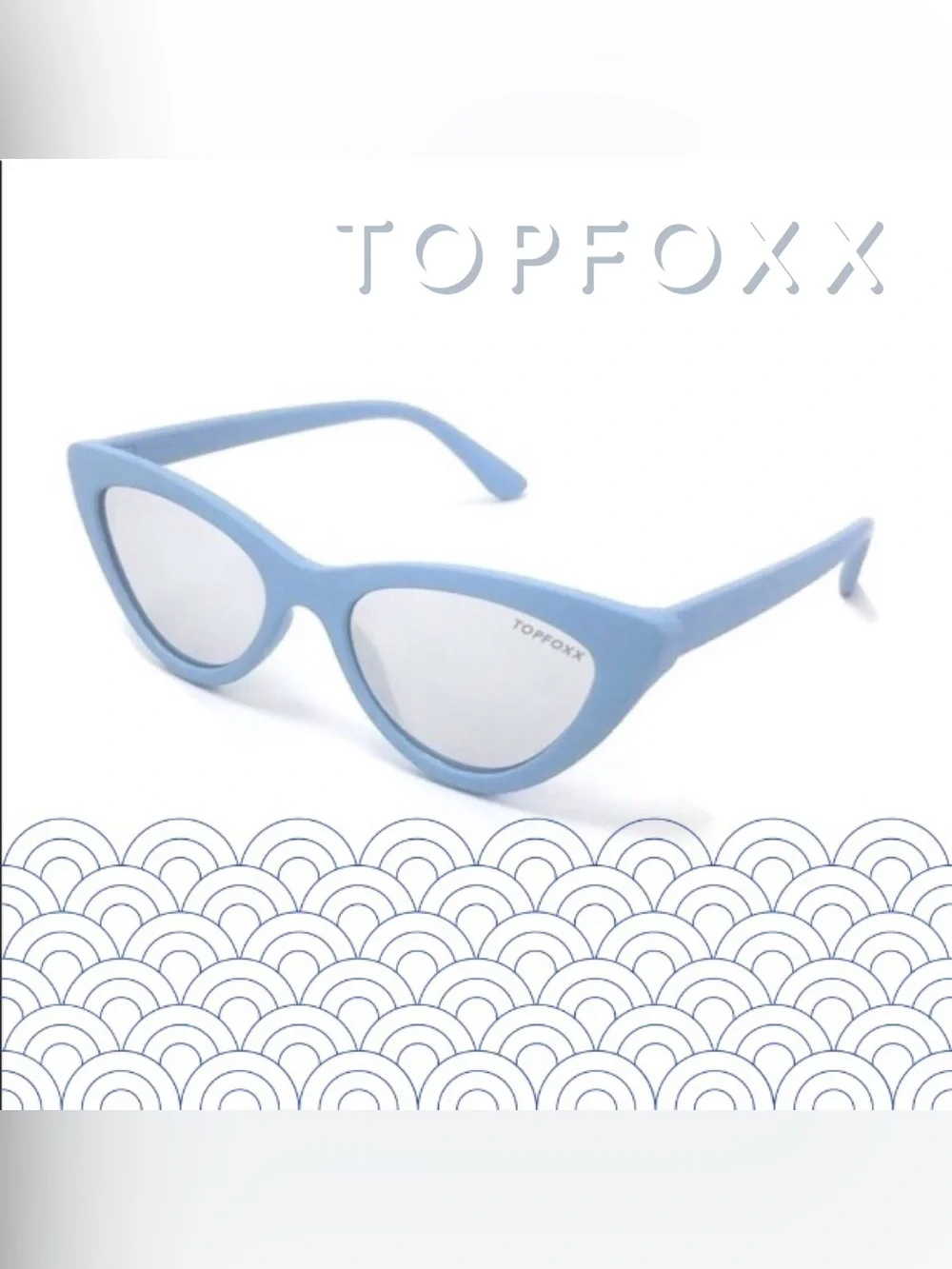 Topfoxx ❉ Mirror Lens Cat Eye Sunglasses in Silver Blue